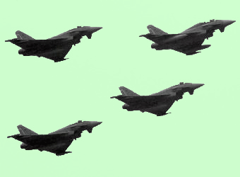 cuatro aviones de combate